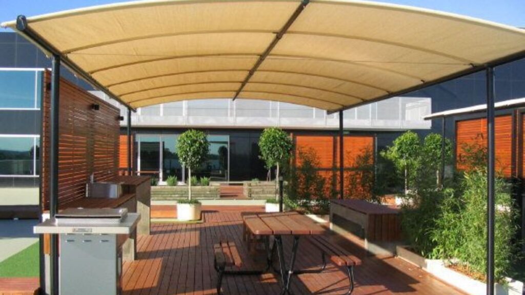 Parallel Arch or Barrel Vault shade tensile fabric structures